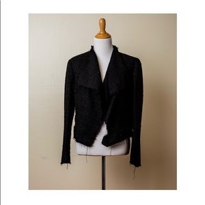 Frayed tweed blazer
